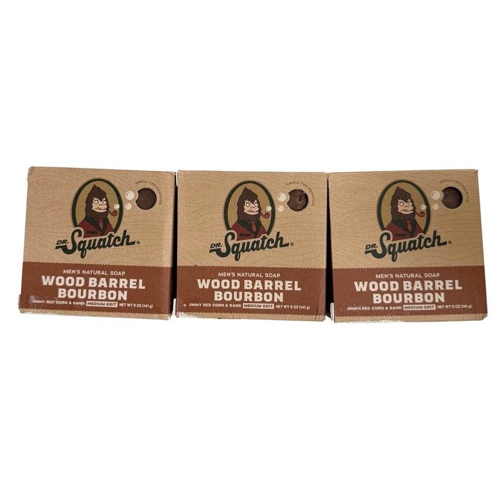 DR. Squatch Men's Natural Soap Wood Barrel Bourbon Pack of 3